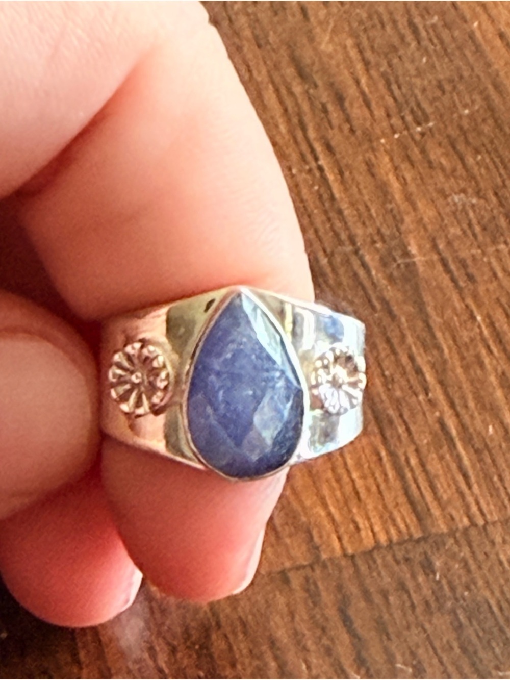 925 Sterling Silver Vintage Jay King Teardrop Tanzanite Purple Ring -Size 8